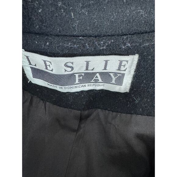 "LESLIE FAY" Wool Blend Double Breasted Women's Coat SZ 10 Preppy Old Money - Picture 9 of 14
